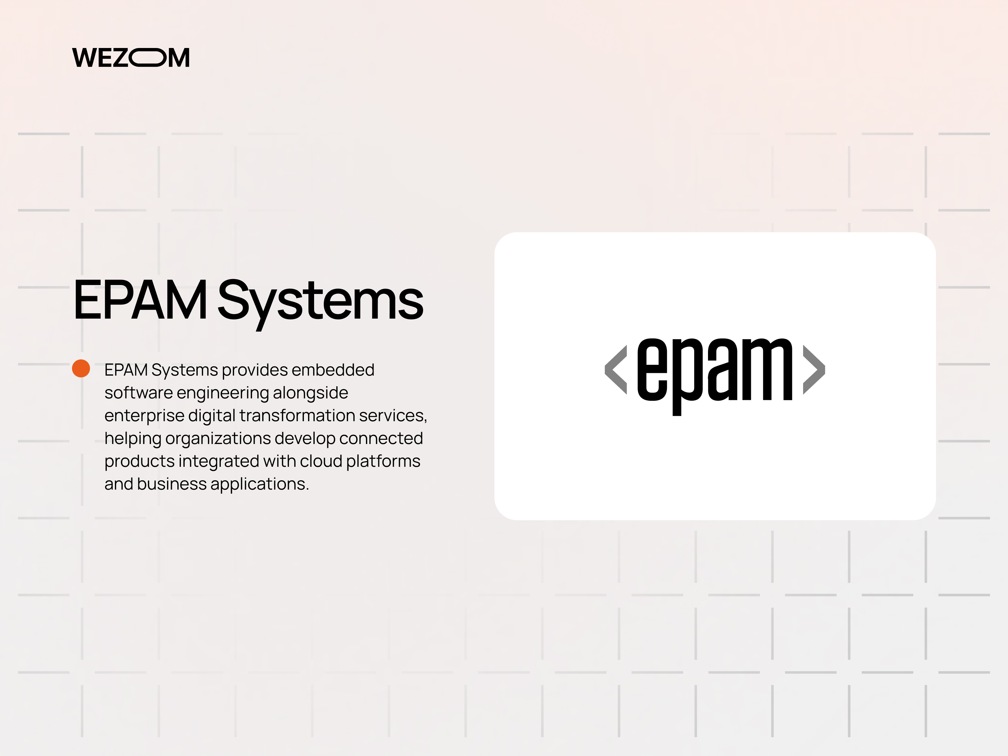 EPAM Systems included among embedded development companies delivering connected product and enterprise engineering services EPAM Systems included among embedded development companies delivering connected product and enterprise engineering services